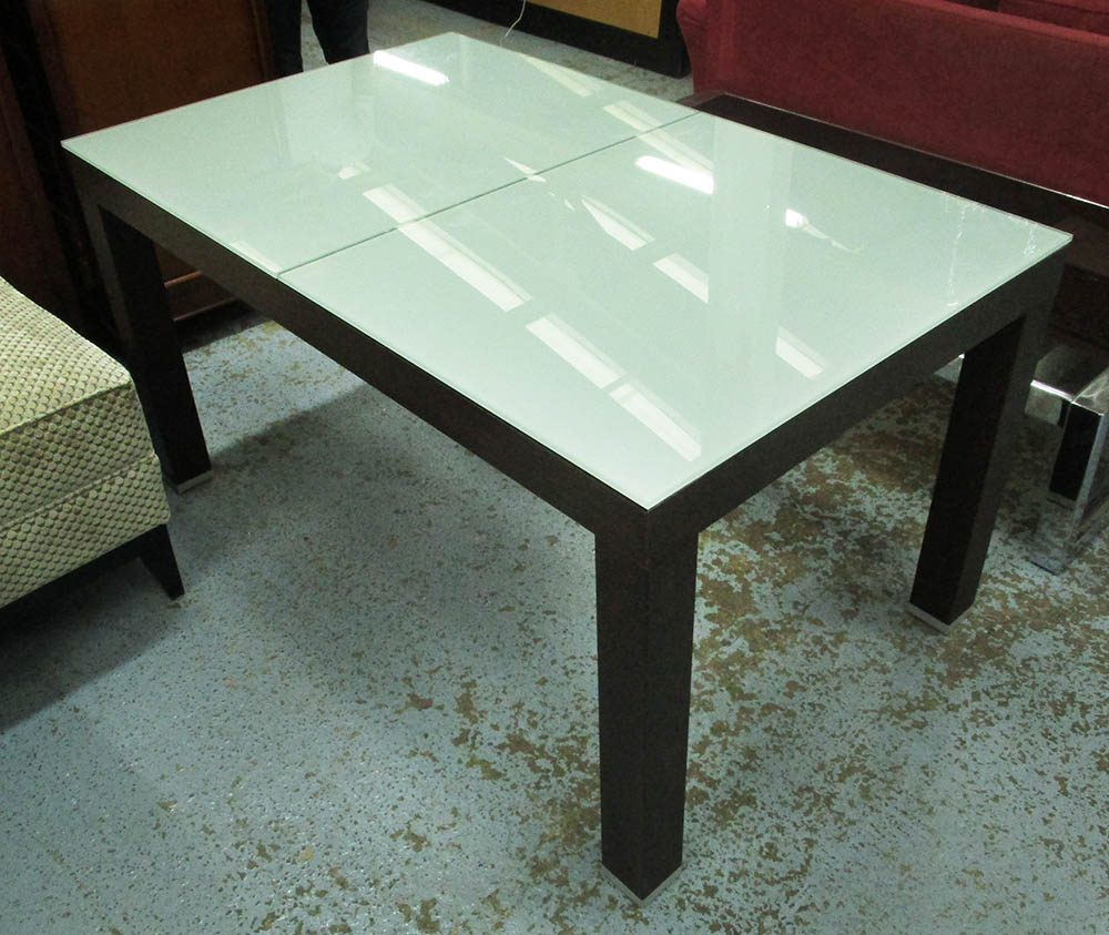 Extendable Frosted Glass Dining Table Being Extendable Is A Plus As They Can Be The Convenient
