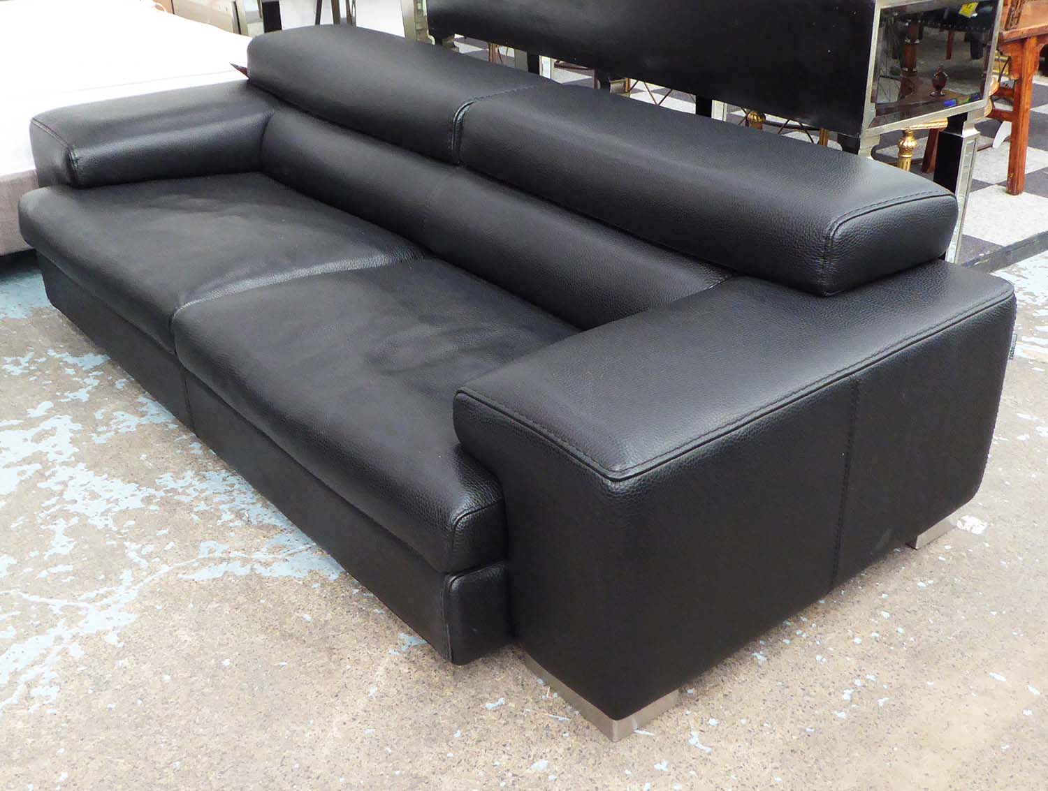 roche bobois leather sofa used