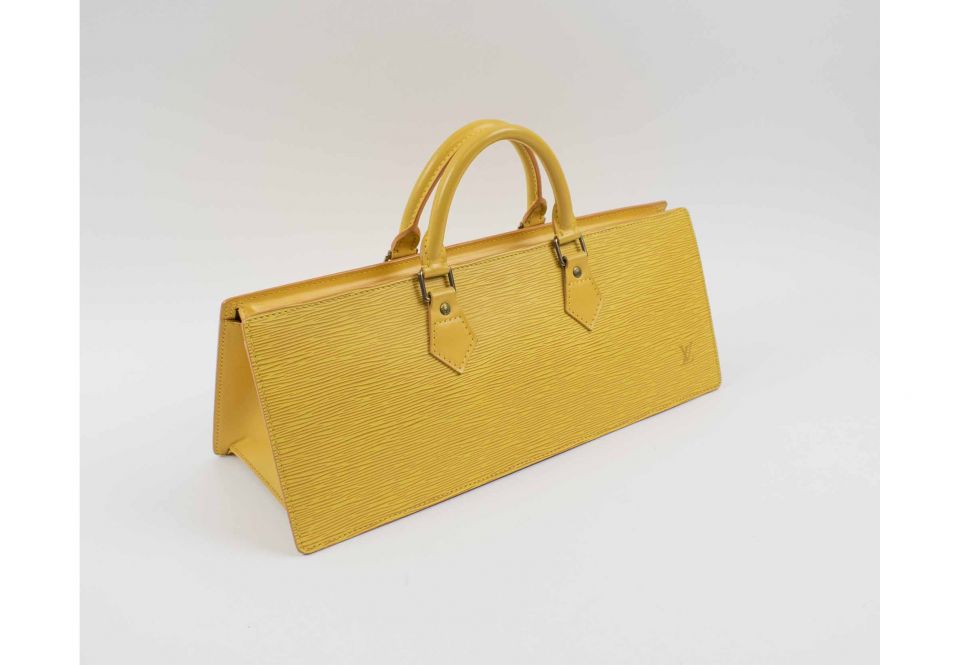 Authentic Louis Vuitton Epi Sac Triangle Hand Bag Yellow M52099 LV