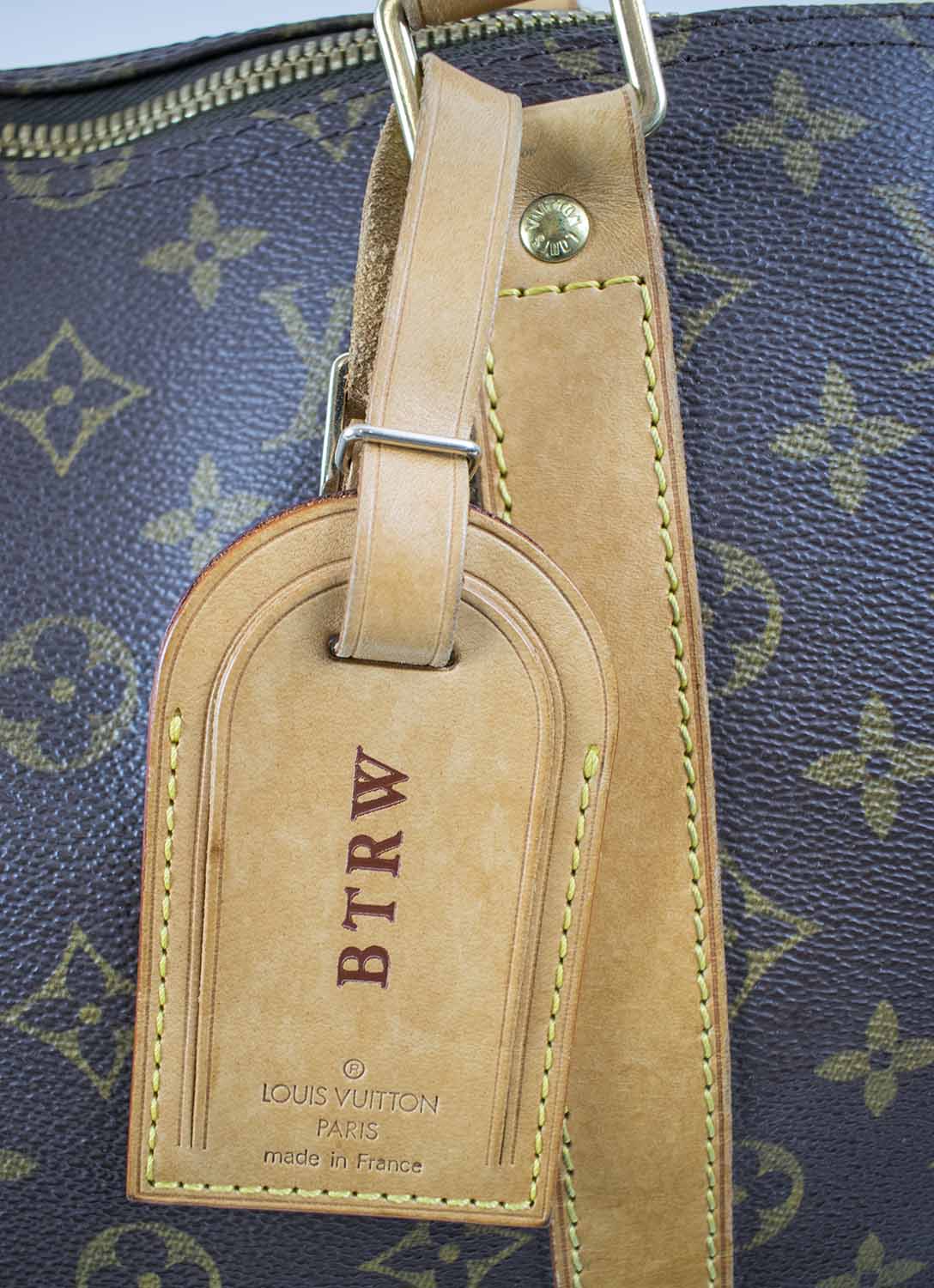 Sold at Auction: Vintage Louis Vuitton Brown Leather Luggage Tag