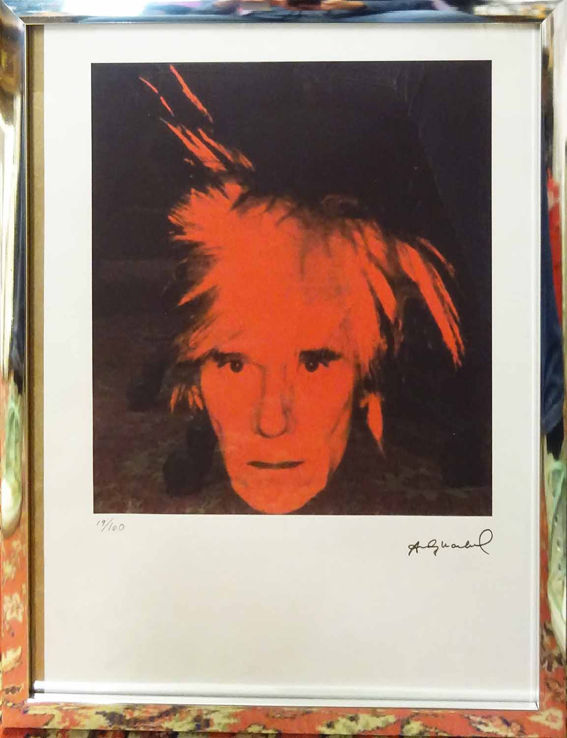 ANDY WARHOL 'Self portrait', lithograph, on arches lucite marked paper ...