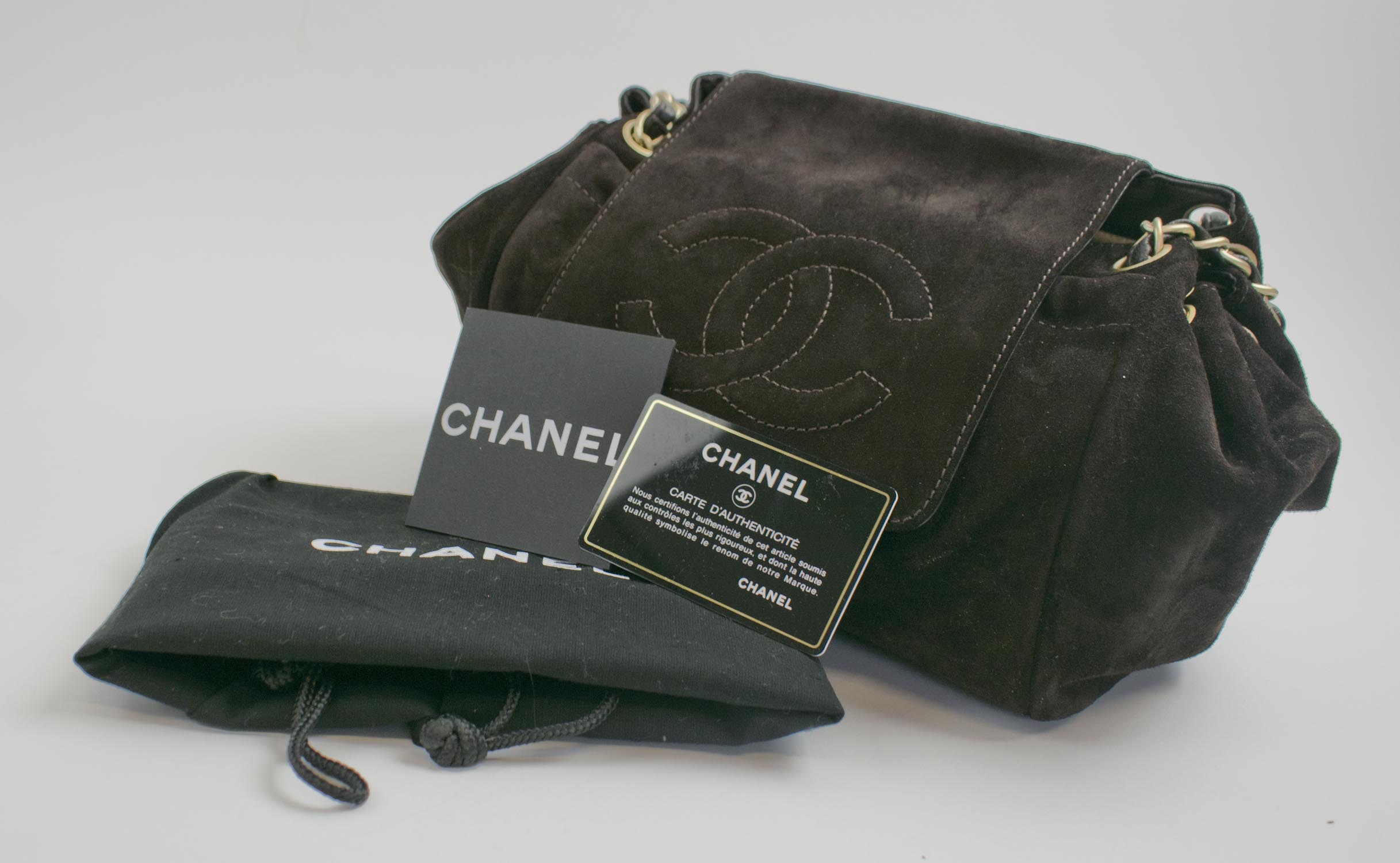 chanel bag Beige Flap w Card Accordion Adjustable Chain Strap