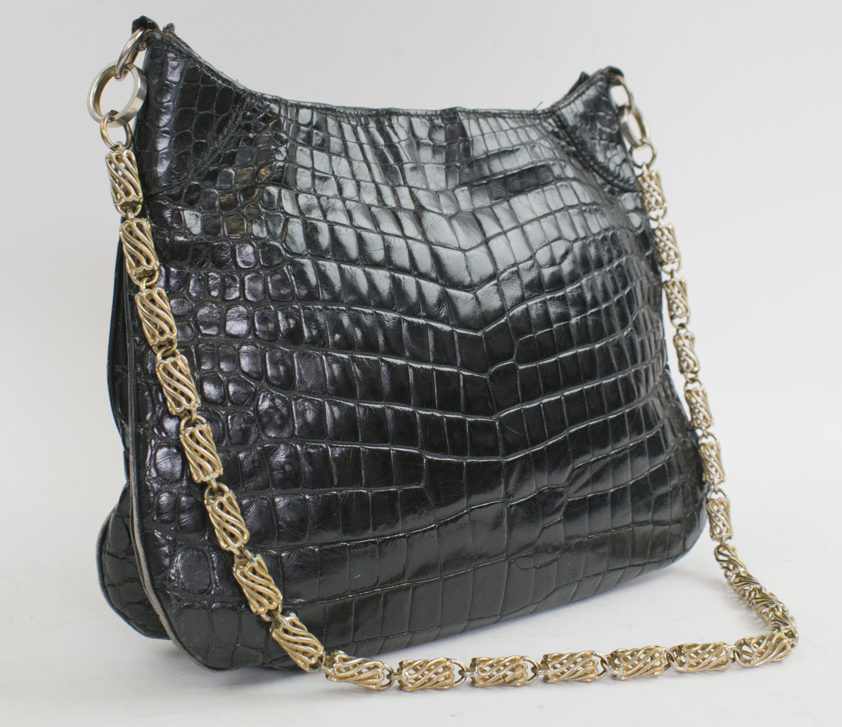Gucci Women's Vintage Crocodile Flap Shoulder Bag