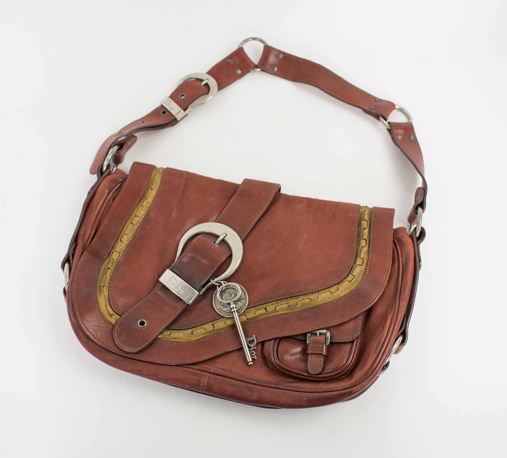 Christian Dior Braided Gaucho Saddle Bag in Black Calfskin with Antiqued  Silver Hardware  SOLD