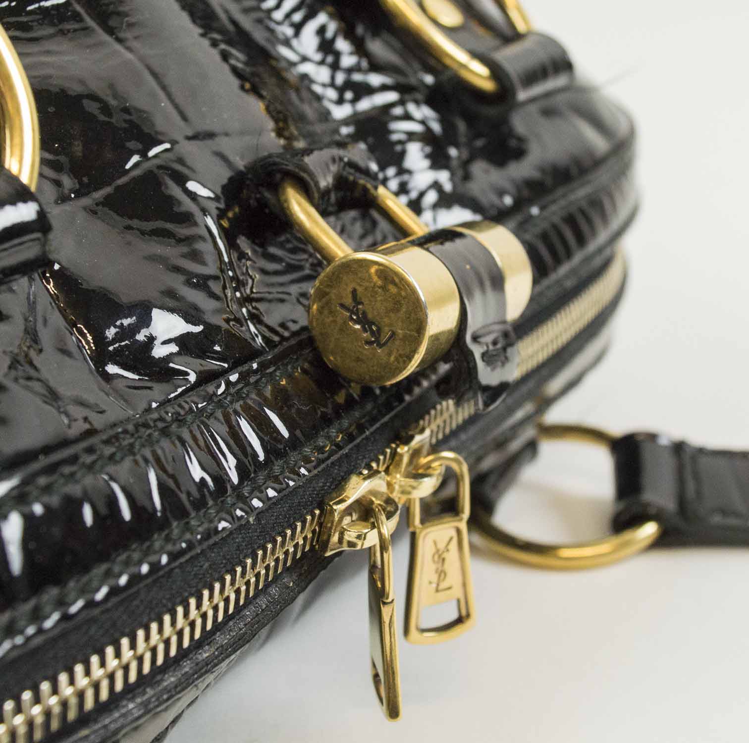 LOUIS VUITTON JASMIN BOWLING BAG, black epi leather, two top handles,  double top zip closure, gold tone hardware, fabric lining, 32cm x 19cm H.