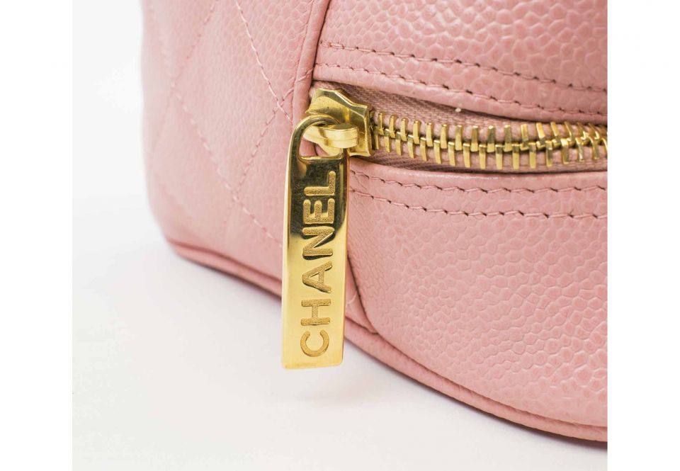 CHANEL BOWLING PINK BAG two top handles with top zip closure iconic CC  logo at the front fabric lining with internal pocket gold tone hardware  authenticity card 20032004 with dust bag 27cm