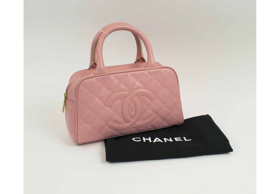 Chanel 2003-2004 Peach Orange Caviar Bowling Bag 27 – AMORE Vintage Tokyo