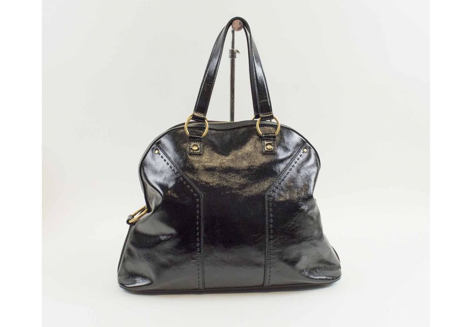 Saint Laurent Black/Beige Leather and Suede Muse Two Top Handle Bag at  1stDibs