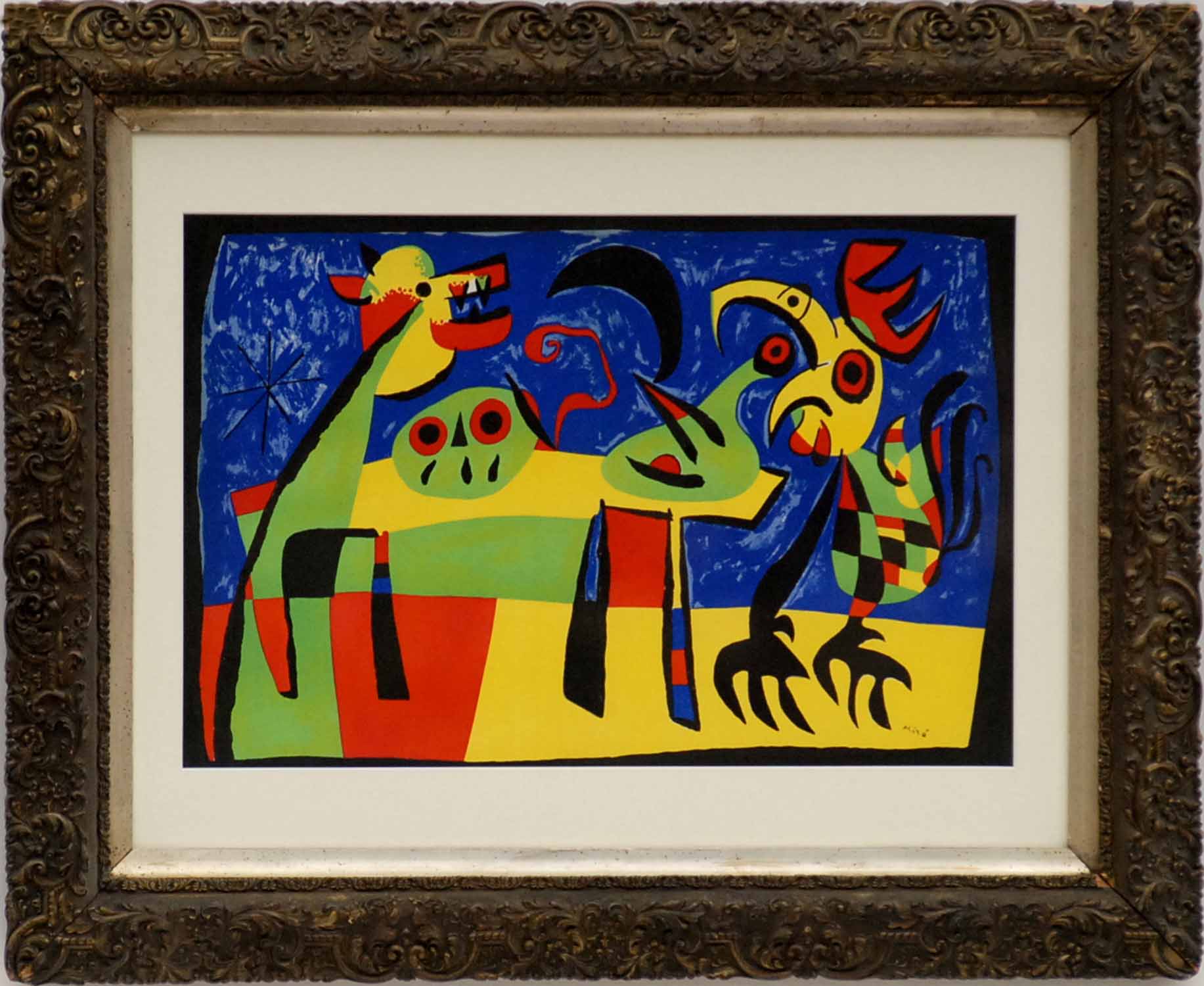 JOAN MIRO 'Dog barking at the moon', 1952, original lithograph, printed