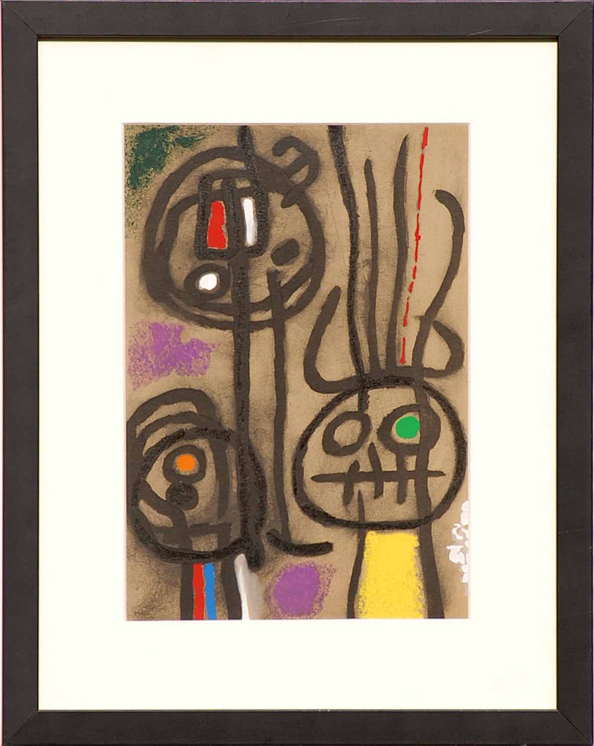 JOAN MIRO 'Personnage et oiseau', pochoir 1965, edition 1200 Daniel ...