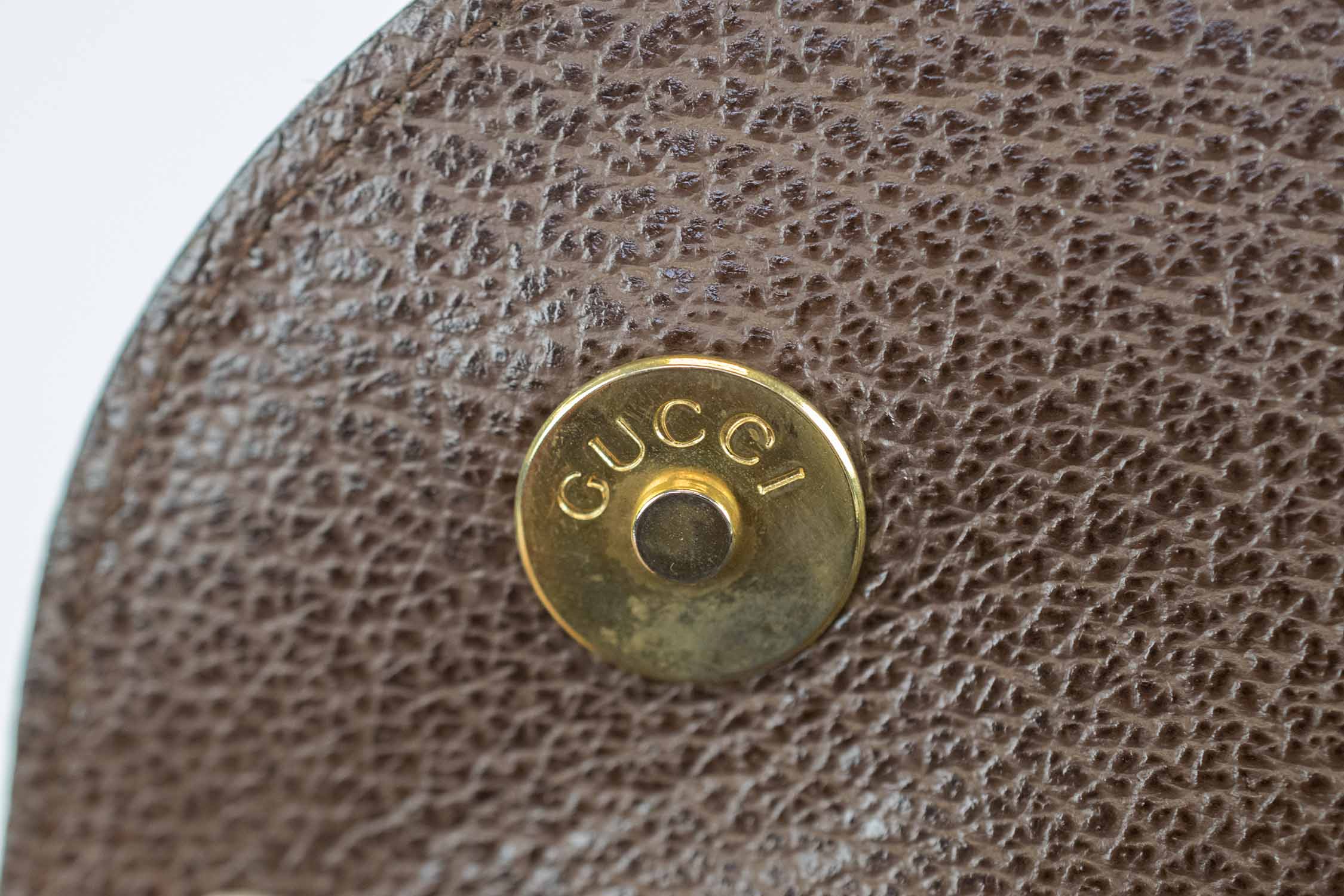 80s Vintage Gucci brown toiletary clutch pouch with all over