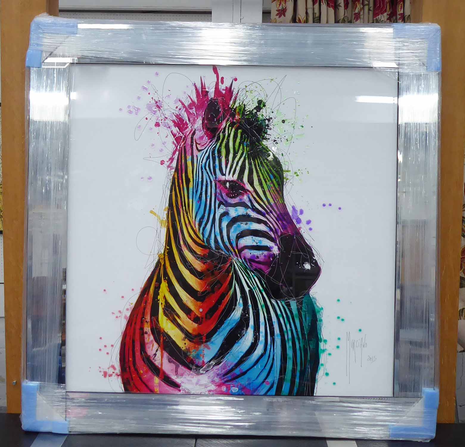 PATRICE MURCIANO, Zebra Pop, framed and glazed, 86cm x 86cm.