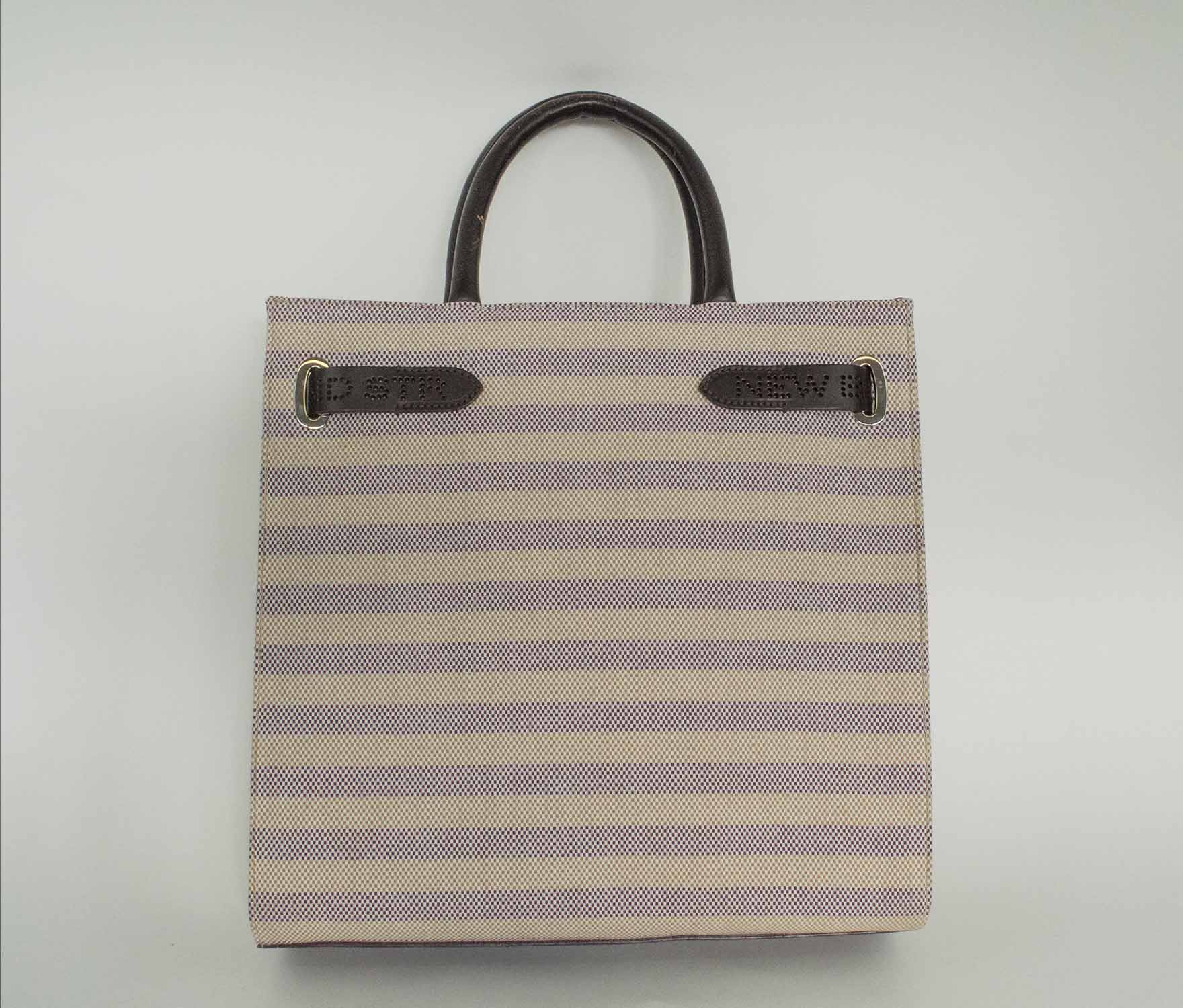 ASPREY STEAMER COLLECTION STRIPED BAG AND MATCHING WALLET, 28cm x 28cm ...